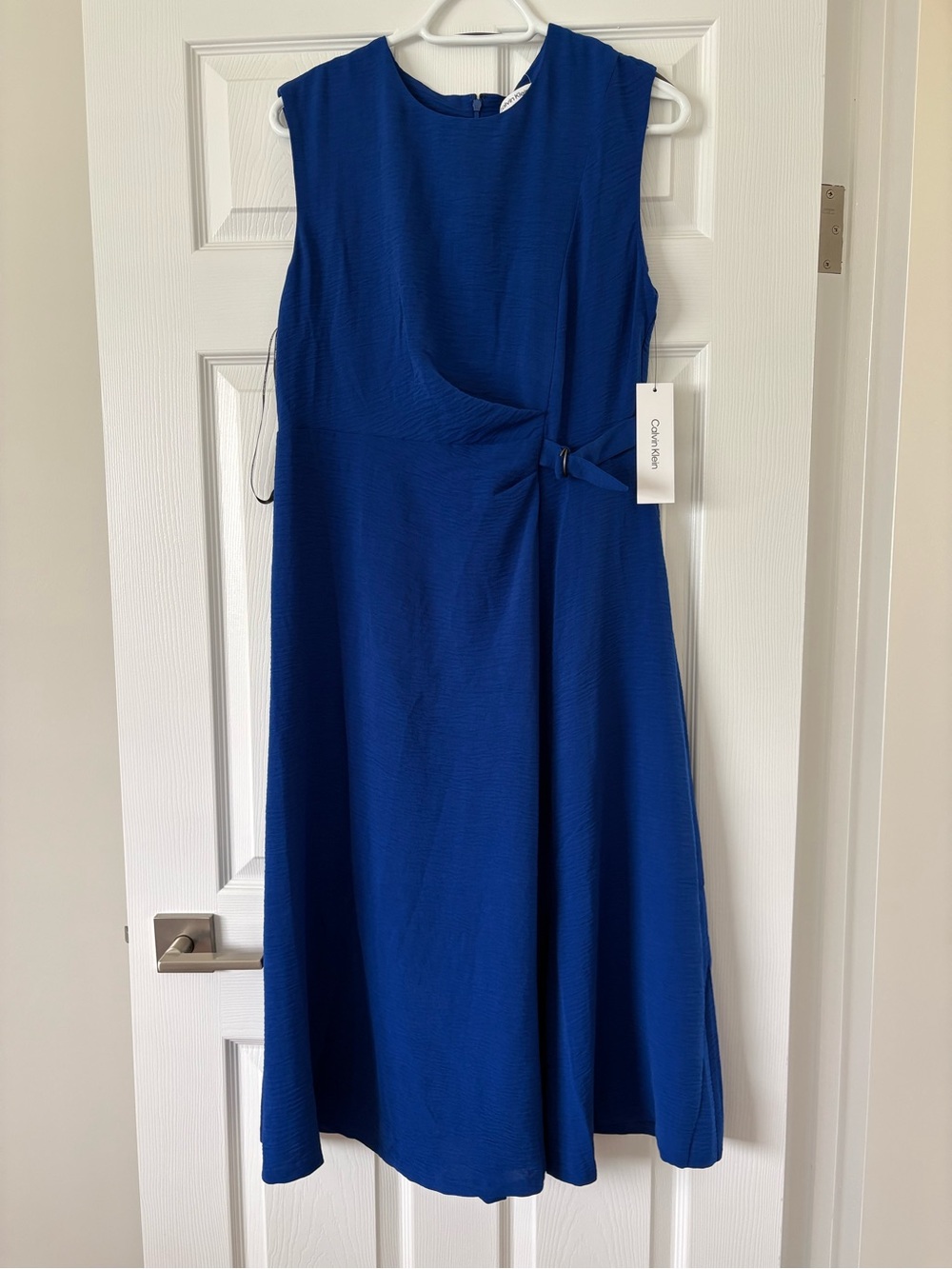 NWT -Calvin Klein Cobalt Blue Sleeveless Midi A-Line Dress